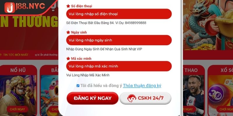 Đăng ký J88 3 Điều kiện tham gia đăng ký J88